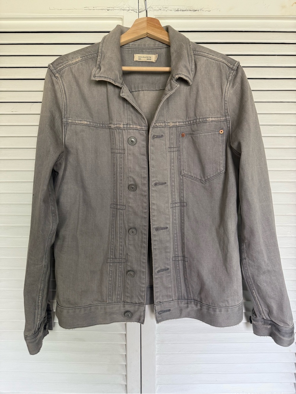 AllSaints Men's Lightweight Shirt Jacket in Gray